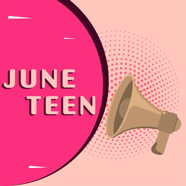 Handwriting Text June Teen Concept Meaning Legal Holiday United States — Foto Stock