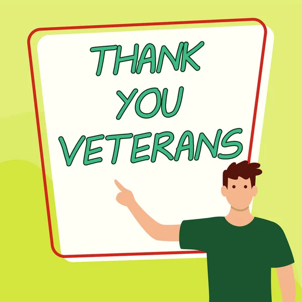 Inspiration Showing Sign Thank You Veterans Concept Meaning Expression Gratitude — Stock Photo, Image
