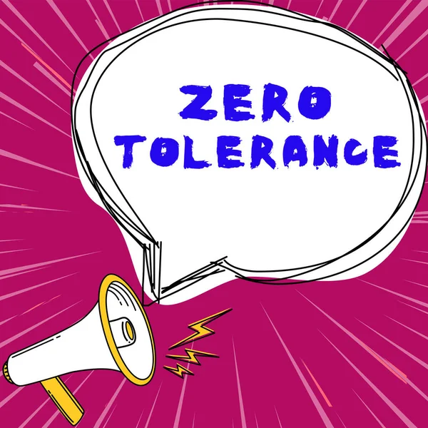 Text Caption Presenting Zero Tolerance Business Showcase Refusal Accept Antisocial —  Fotos de Stock