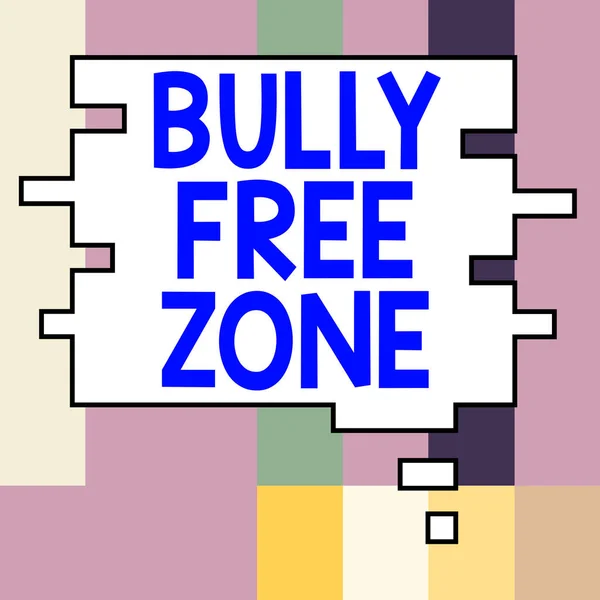 Концептуальний Дисплей Bully Free Zone Концептуальне Фото Будьте Шанобливими Інших — стокове фото