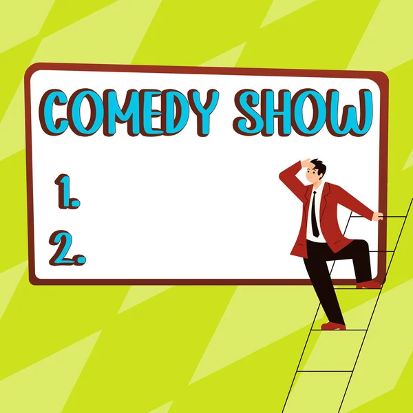 Conceptual Display Comedy Show Business Approach Funny Program Humorous Amusing —  Fotos de Stock
