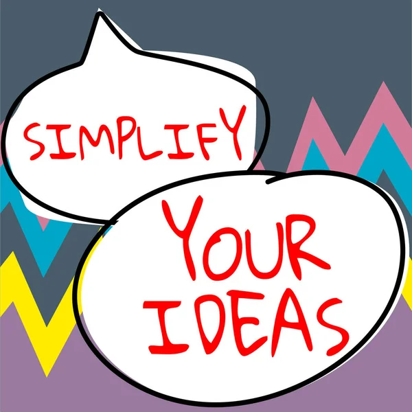 文字标题 简化你的想法 商业展示 把事情简化或简化为基本要点 — 图库照片