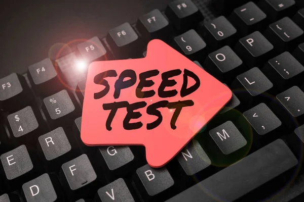 Text showing inspiration Speed Test, Word for psychological test for the maximum speed of performing a task