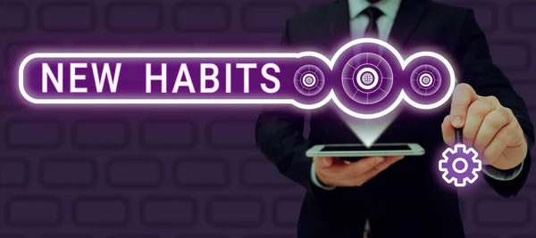Tekst Met Inspiratie New Habits Business Idee Veranderen Routine Van — Stockfoto