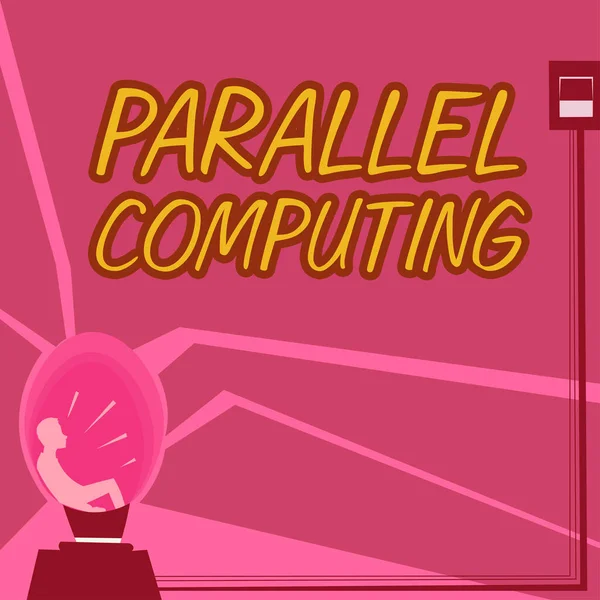 Psaní Zobrazujícího Text Parallel Computing Současný Výpočet Podnikatelských Nápadů Pomocí — Stock fotografie