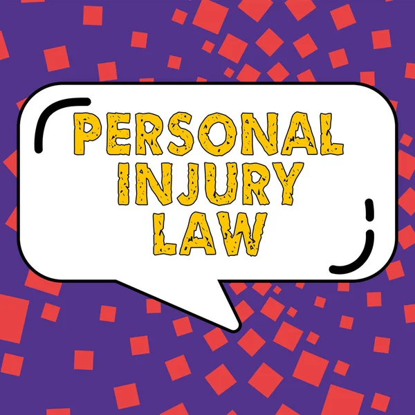 Text sign showing Personal Injury Law, Word Written on being hurt or injured inside work environment
