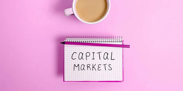 Tekst Bijschrift Presenteren Capital Markets Word Allow Bedrijven Fondsen Werven — Stockfoto