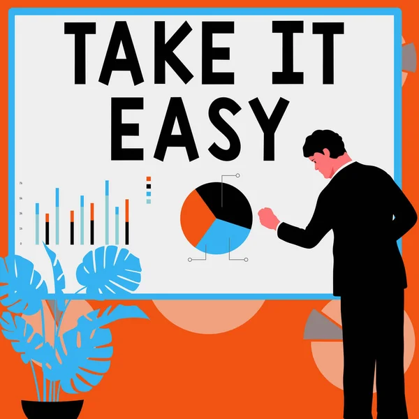 Inspirációt Bemutató Szöveg Take Easy Business Idea Légy Nyugodt Aggódj — Stock Fotó