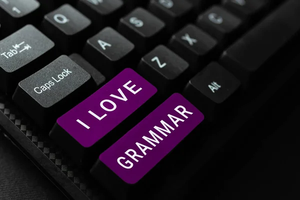 Szöveg Felirat Bemutató Love Grammar Üzleti Koncepció Törvény Megcsodálása Rendszer — Stock Fotó