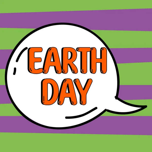 Hand Writing Sign Earth Day Concept Meaning Worldwide Celebration Ecology — Foto Stock