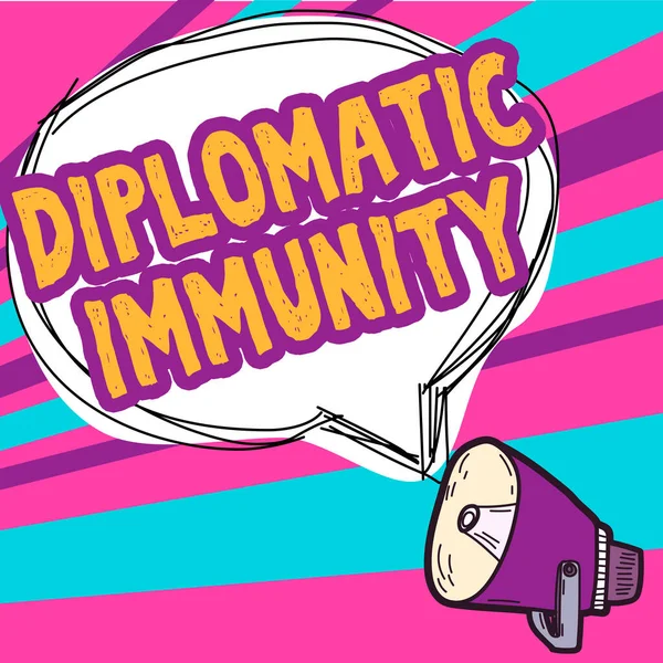 Conceptuele Bijschrift Diplomatieke Immuniteit Conceptuele Fotowet Die Buitenlandse Diplomaten Bijzondere — Stockfoto