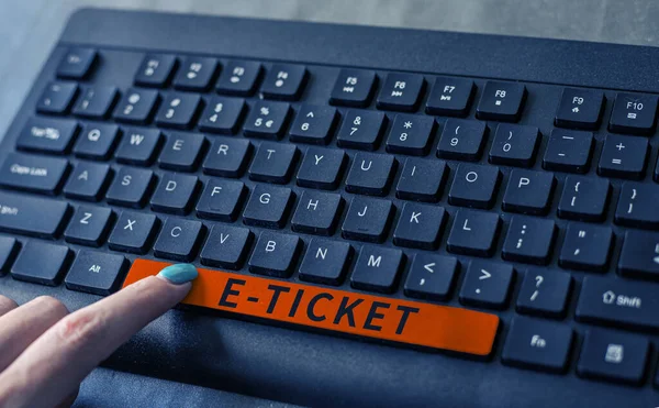 Logga Med Biljett Affärsöversikt Digital Biljett Som Lika Giltig Som — Stockfoto