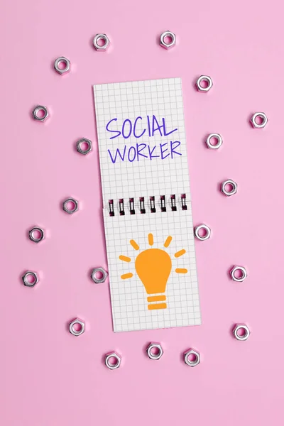Hand Writing Sign Social Worker Business Overview Assistance State People — Stock Photo, Image