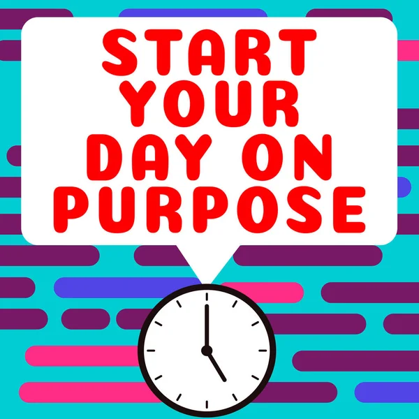 Kézírás Szöveg Start Your Day Purpose Business Showcase Van Tiszta — Stock Fotó