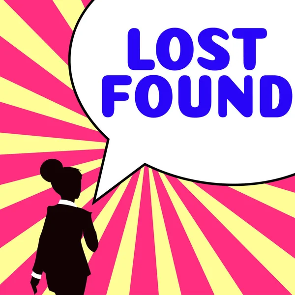 Text Sign Showing Lost Found Business Concept Things Left May — Stock Photo, Image