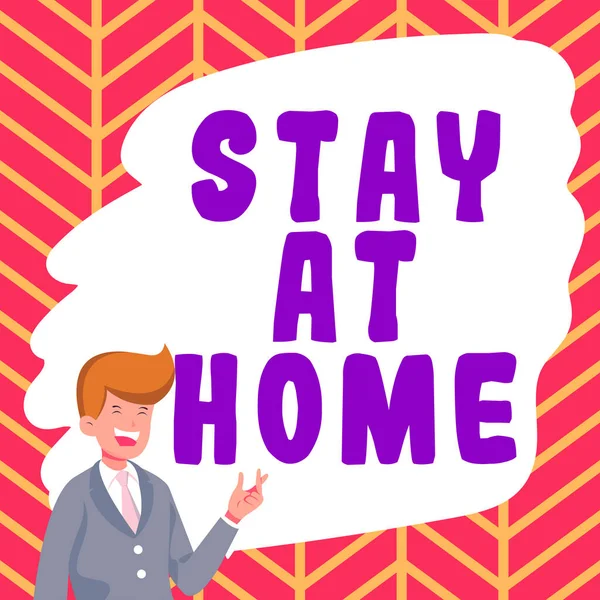 Text Showing Inspiration Stay Home Business Concept Movement Control Restricting — Foto Stock