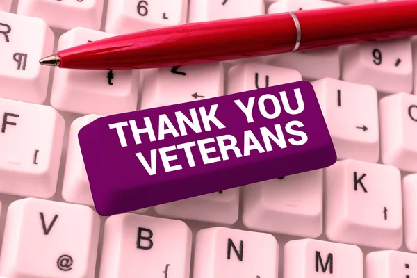 Conceptual caption Thank You Veterans, Business showcase Expression of Gratitude Greetings of Appreciation