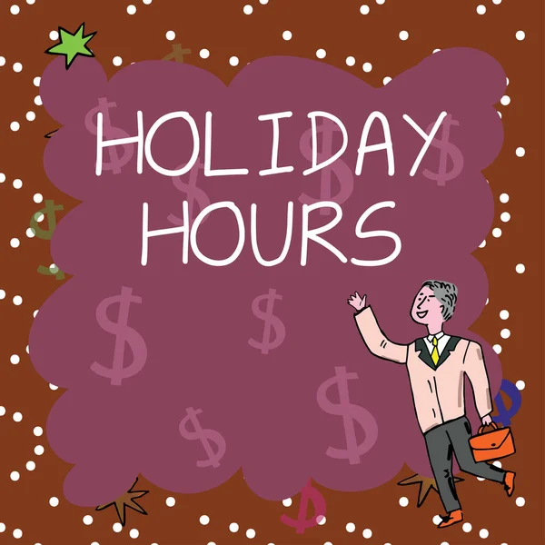 Conceptual Caption Holiday Hours Conceptual Photo Bonus Payment Employee Receives — Stock fotografie