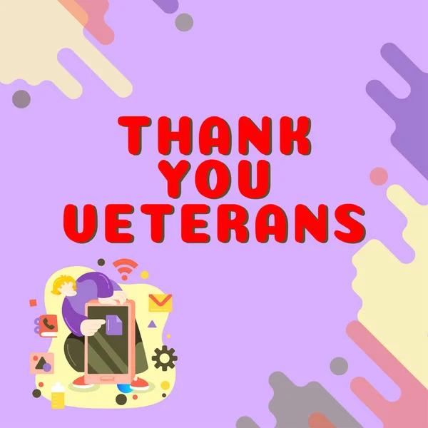 Handwriting text Thank You Veterans, Business concept Expression of Gratitude Greetings of Appreciation