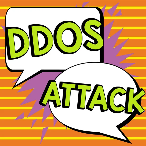 Inspiration Showing Sign Ddos Attack Business Idea Perpetrator Seeks Make — Photo