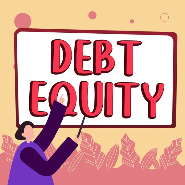 Writing Displaying Text Debt Equity Internet Concept Dividing Companys Total — Fotografia de Stock
