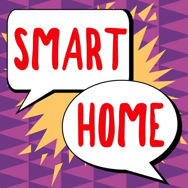 Textschild Mit Smart Home Geschäftsidee Automatisierungssystem Steuerung Beleuchtung Klima Entertainment — Stockfoto