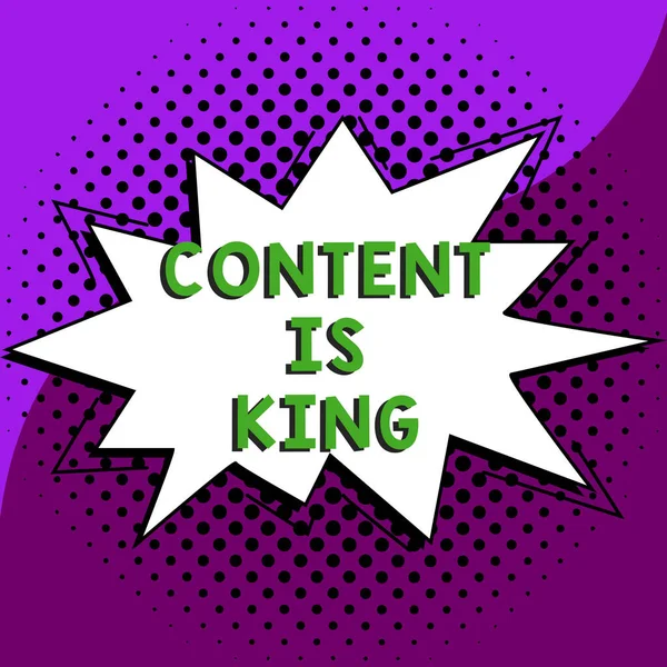 Handschriftzeichen Content King Business Overview Content Ist Das Herzstück Der — Stockfoto