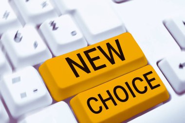 Yeni Seçenek sunan metin başlığı, İşletme vitrini birçok seçeneğe sahip ve seçim yapmak için bir tane daha ekliyor