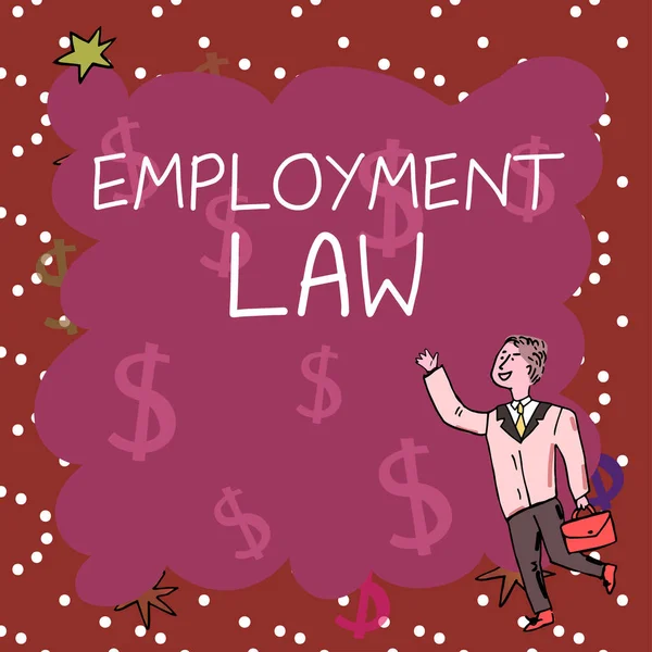 手書きテキスト雇用法 ビジネスアイデアは 雇用者と従業員の法的権利と義務を扱う — ストック写真