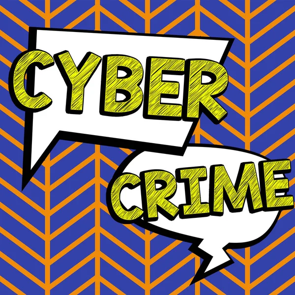 Handwriting Text Cyber Crime Word Written Kind Criminal Activities Carried — 스톡 사진