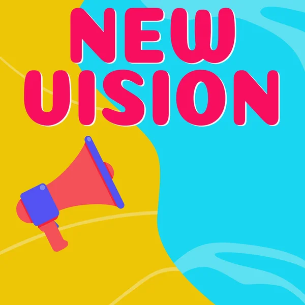 Концептуальный Дисплей New Vision Concept Meaning Seeing Some Future Developments — стоковое фото