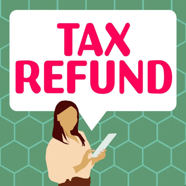 Writing Displaying Text Tax Refund Business Approach Applied Money Liability — 스톡 사진