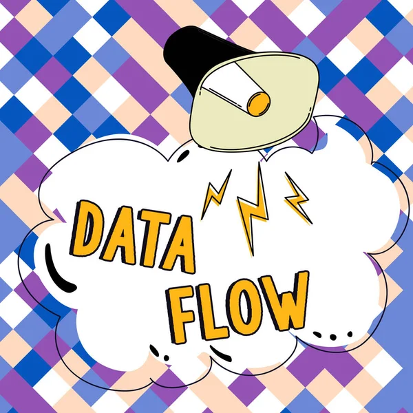Text Sign Showing Data Flow Word Movement Data System Comprised — Foto Stock