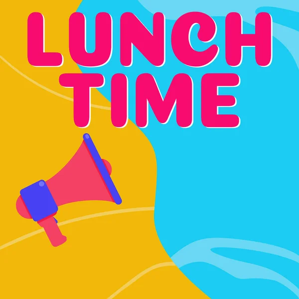 Psaní Zobrazující Text Oběd Čas Konceptuální Foto Jídlo Uprostřed Dne — Stock fotografie