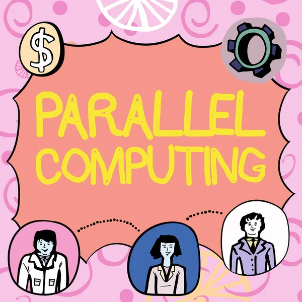 Tekstbord Met Parallel Computing Business Aanpak Simultane Berekening Door Middel — Stockfoto