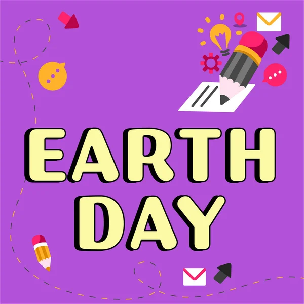 Text Caption Presenting Earth Day Business Approach Worldwide Celebration Ecology — Foto Stock
