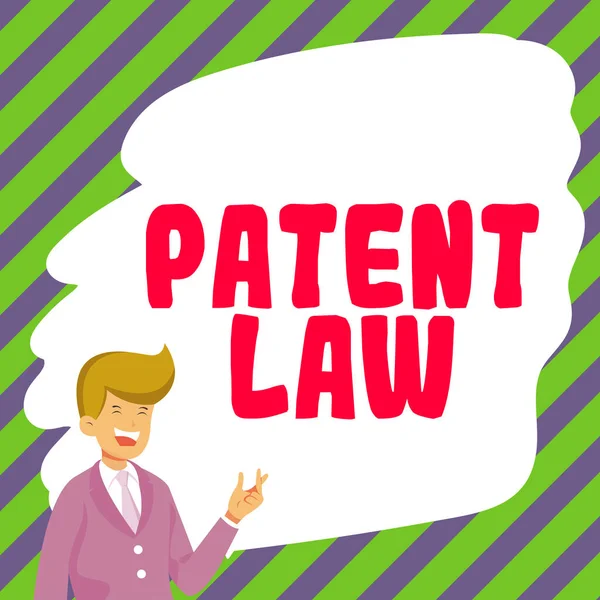 Sign Displaying Patent Law Conceptual Photo Deals Inventors Exclusive Right — 스톡 사진