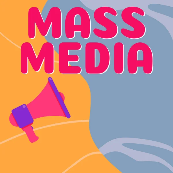 Konceptuell Visning Massmedia Word För Grupp Människor Att Göra Nyheter — Stockfoto