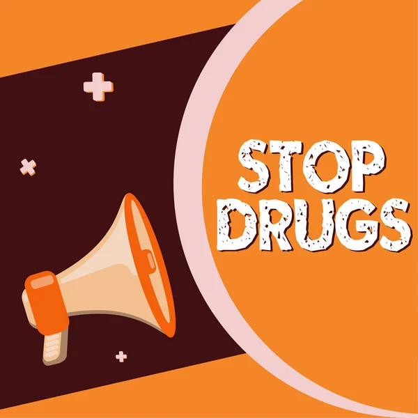 Text Som Visar Inspiration Stop Drugs Conceptual Photo Sätta Stopp — Stockfoto
