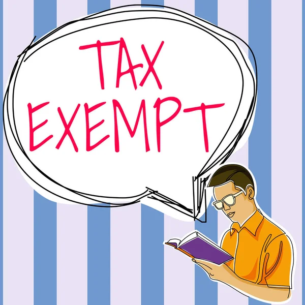 Conceptual Caption Tax Exempt Business Overview Income Transactions Which Free —  Fotos de Stock