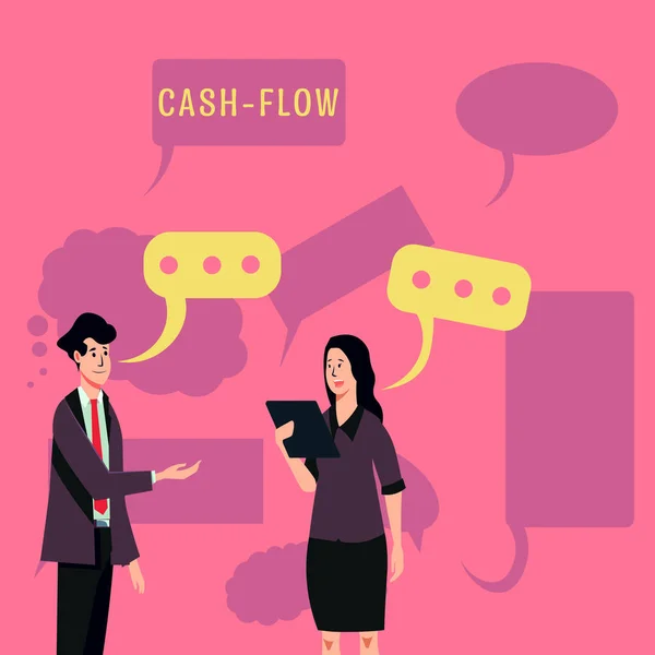Text Sign Showing Cash Flow Conceptual Photo Actual Cash Can — Foto de Stock