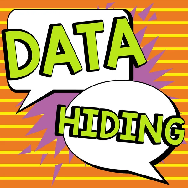 Text Showing Inspiration Data Hiding Business Showcase Secretly Embedding Data — Foto Stock