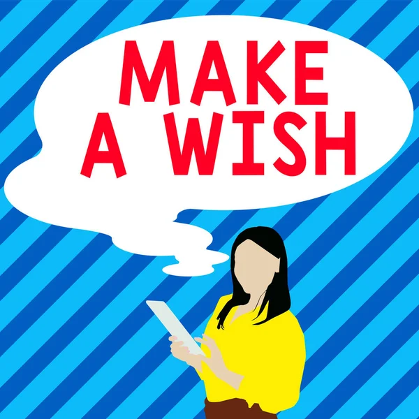 Hand Writing Sign Make Wish Word Desire Situation Different One — Foto de Stock