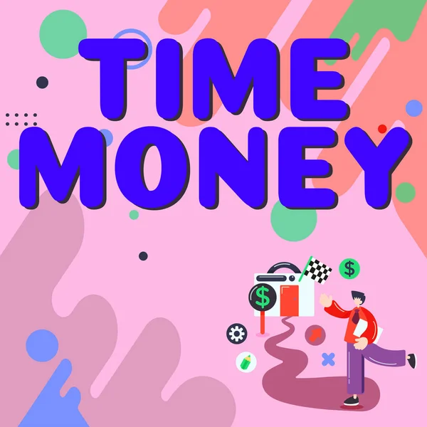Conceptual Caption Time Money Internet Concept Funds Advanced Repayment Designated —  Fotos de Stock