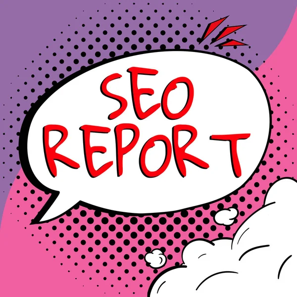Conceptual Display Seo Report Concept Meaning Notifying How Website Performing — Foto Stock