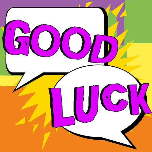 Text Caption Presenting Good Luck Business Approach Positive Fortune Happy — Stok fotoğraf