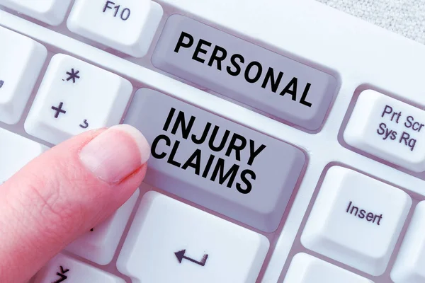 Text Showing Inspiration Personal Injury Claims Word Written Being Hurt — Stock Photo, Image