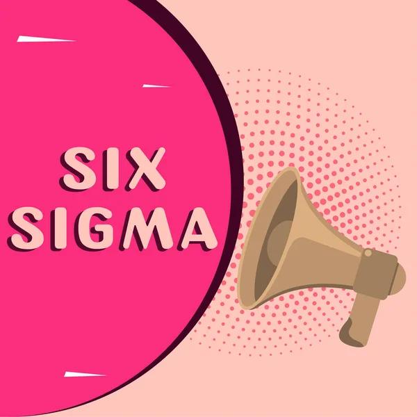 Έμπνευση Δείχνει Σημάδι Six Sigma Επιχειρηματικές Τεχνικές Διαχείρισης Έννοια Για — Φωτογραφία Αρχείου