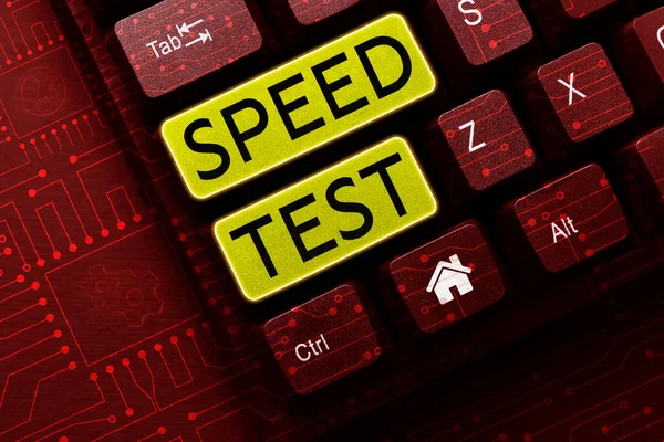 Text sign showing Speed Test, Business idea psychological test for the maximum speed of performing a task