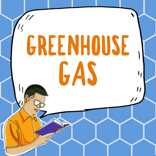 Sign Displaying Greenhouse Gas Business Overview Carbon Dioxide Contribute Greenhouse — Photo